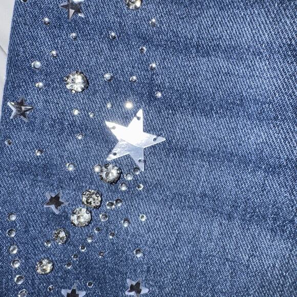 Fashion Nova StarStruck Embellished Straight Leg Jeans Size 22 - Picture 7 of 16